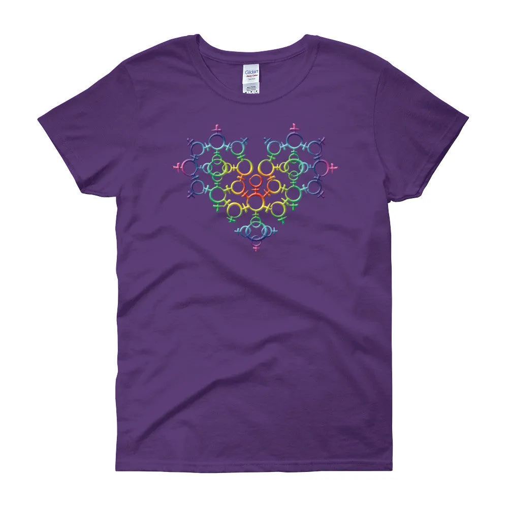 Rainbow Venus Heart Pride Fitted T-shirt