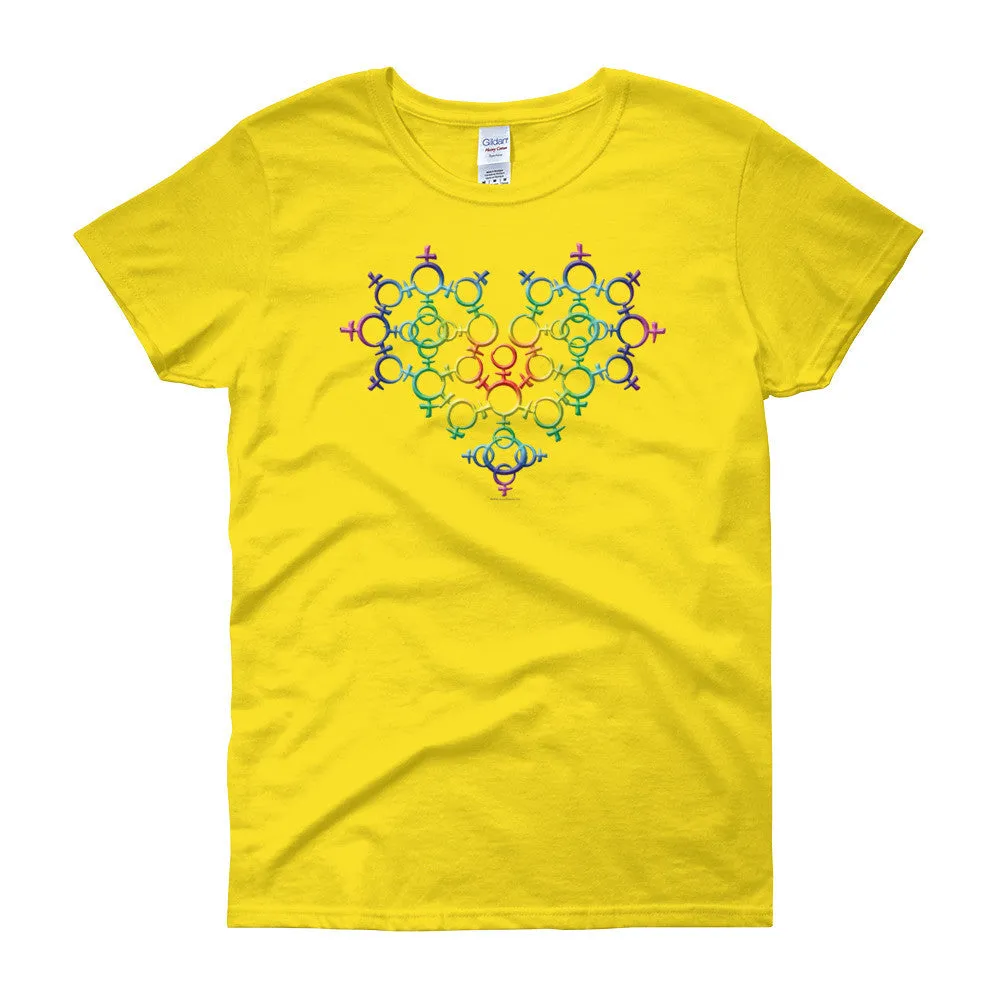 Rainbow Venus Heart Pride Fitted T-shirt