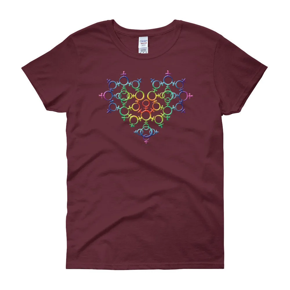 Rainbow Venus Heart Pride Fitted T-shirt