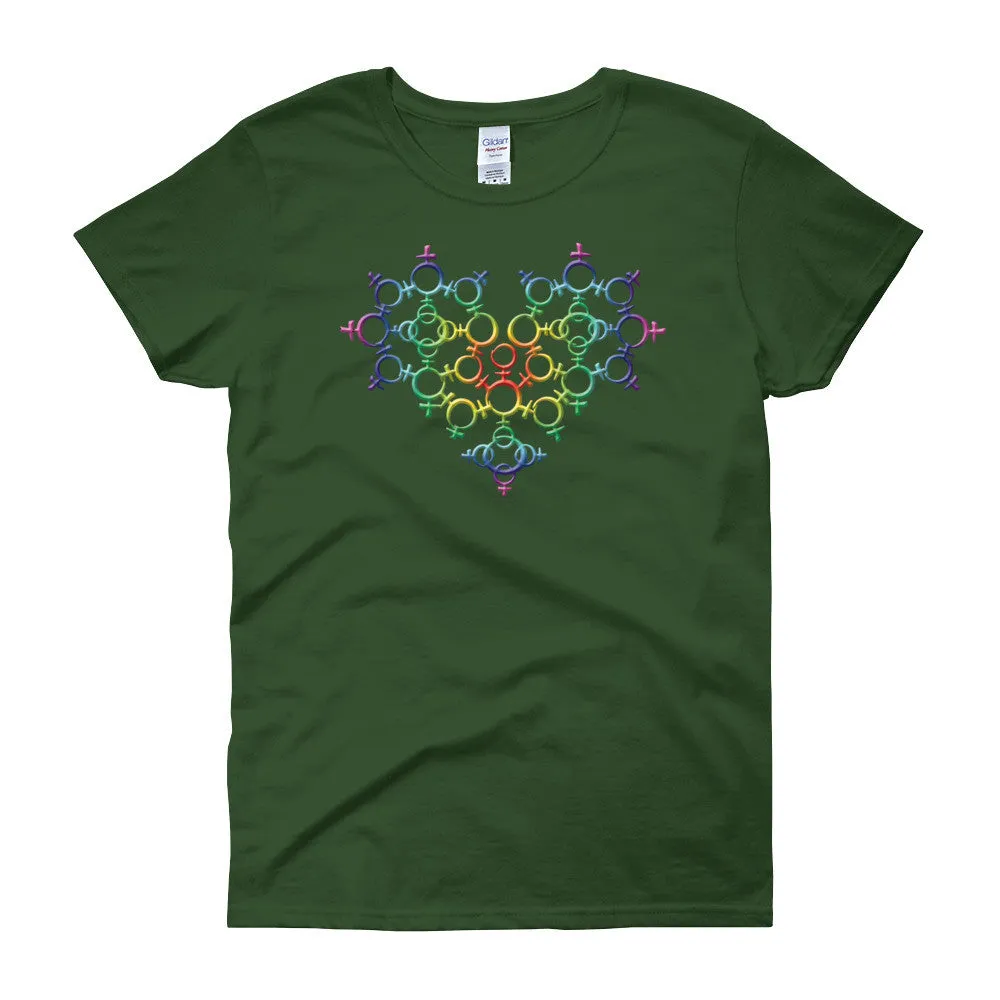 Rainbow Venus Heart Pride Fitted T-shirt