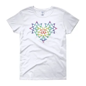 Rainbow Venus Heart Pride Fitted T-shirt