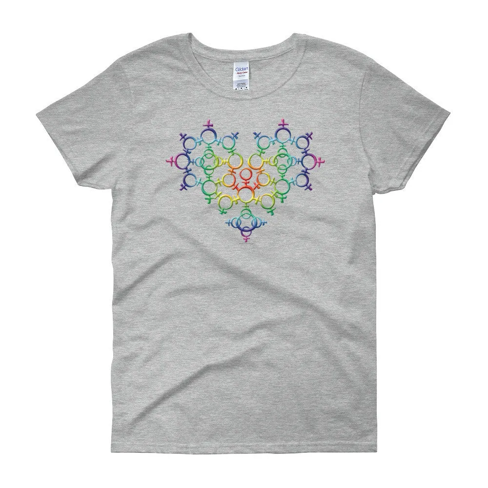 Rainbow Venus Heart Pride Fitted T-shirt