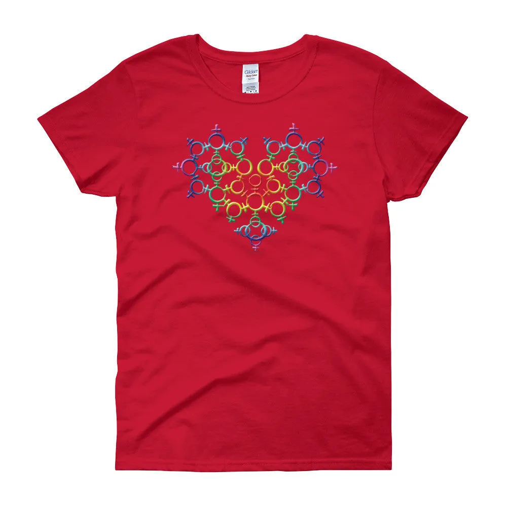 Rainbow Venus Heart Pride Fitted T-shirt