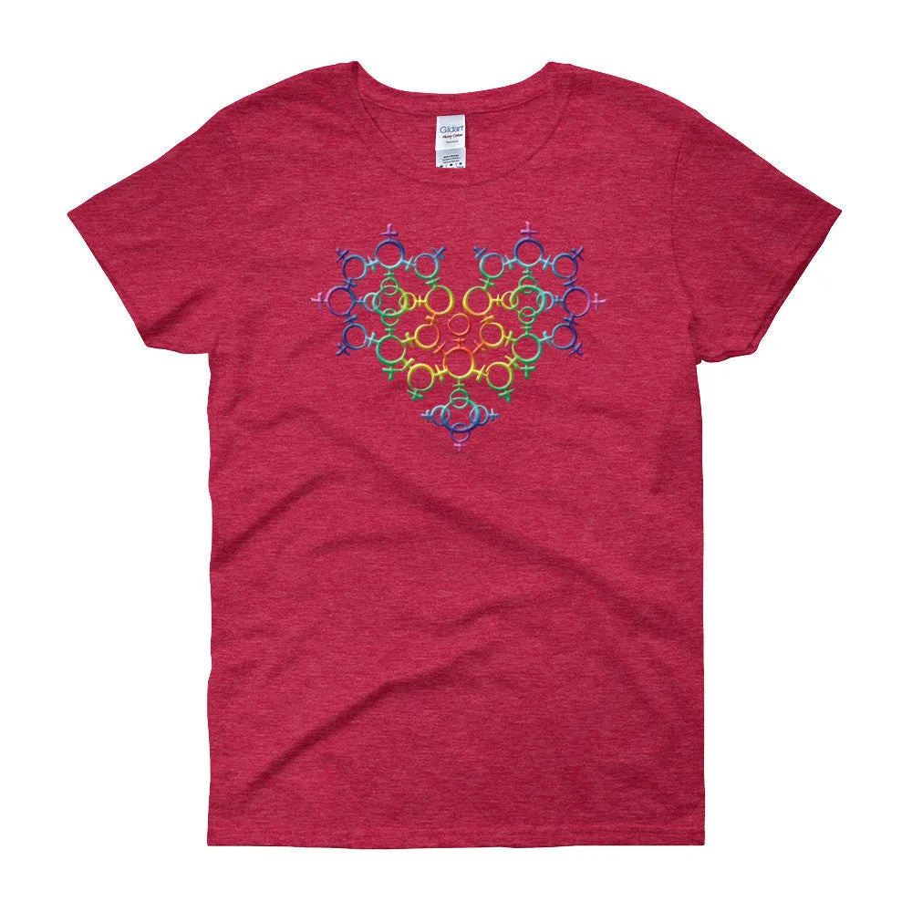 Rainbow Venus Heart Pride Fitted T-shirt