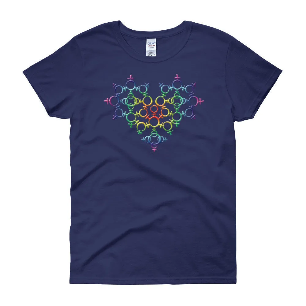 Rainbow Venus Heart Pride Fitted T-shirt