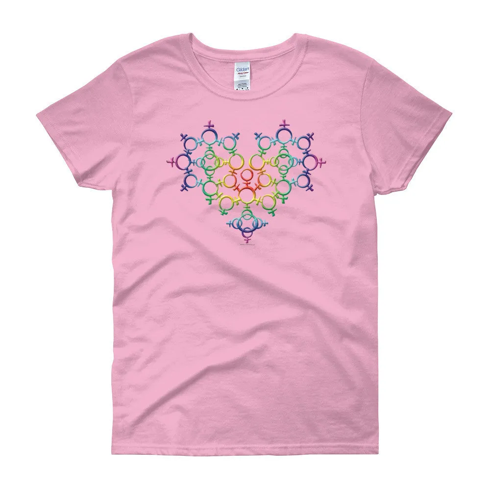 Rainbow Venus Heart Pride Fitted T-shirt