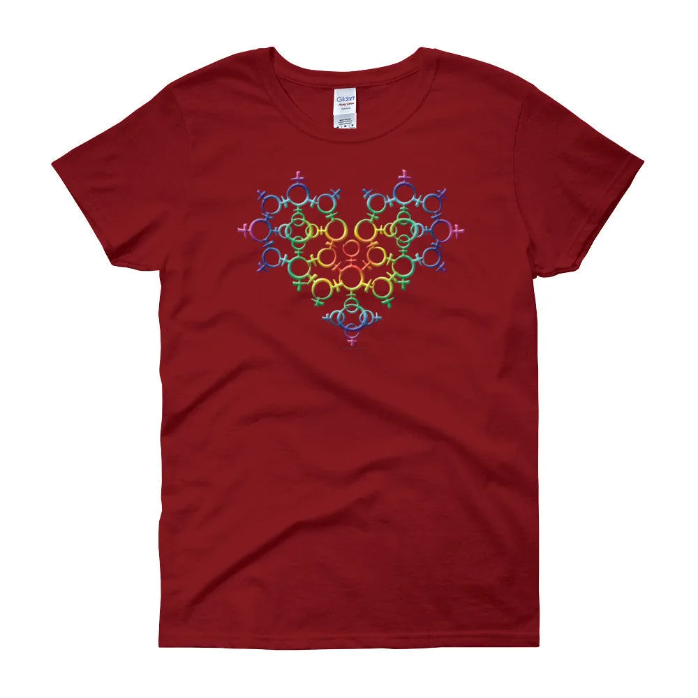 Rainbow Venus Heart Pride Fitted T-shirt