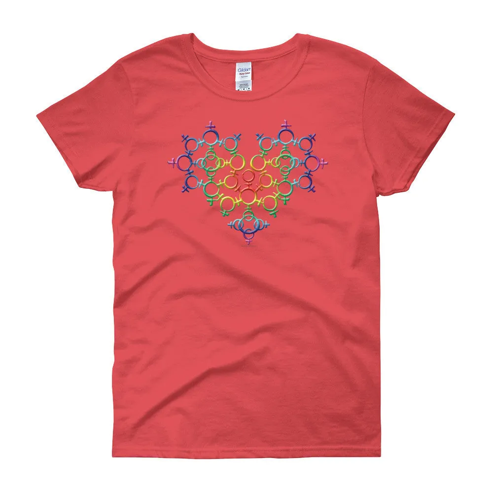 Rainbow Venus Heart Pride Fitted T-shirt