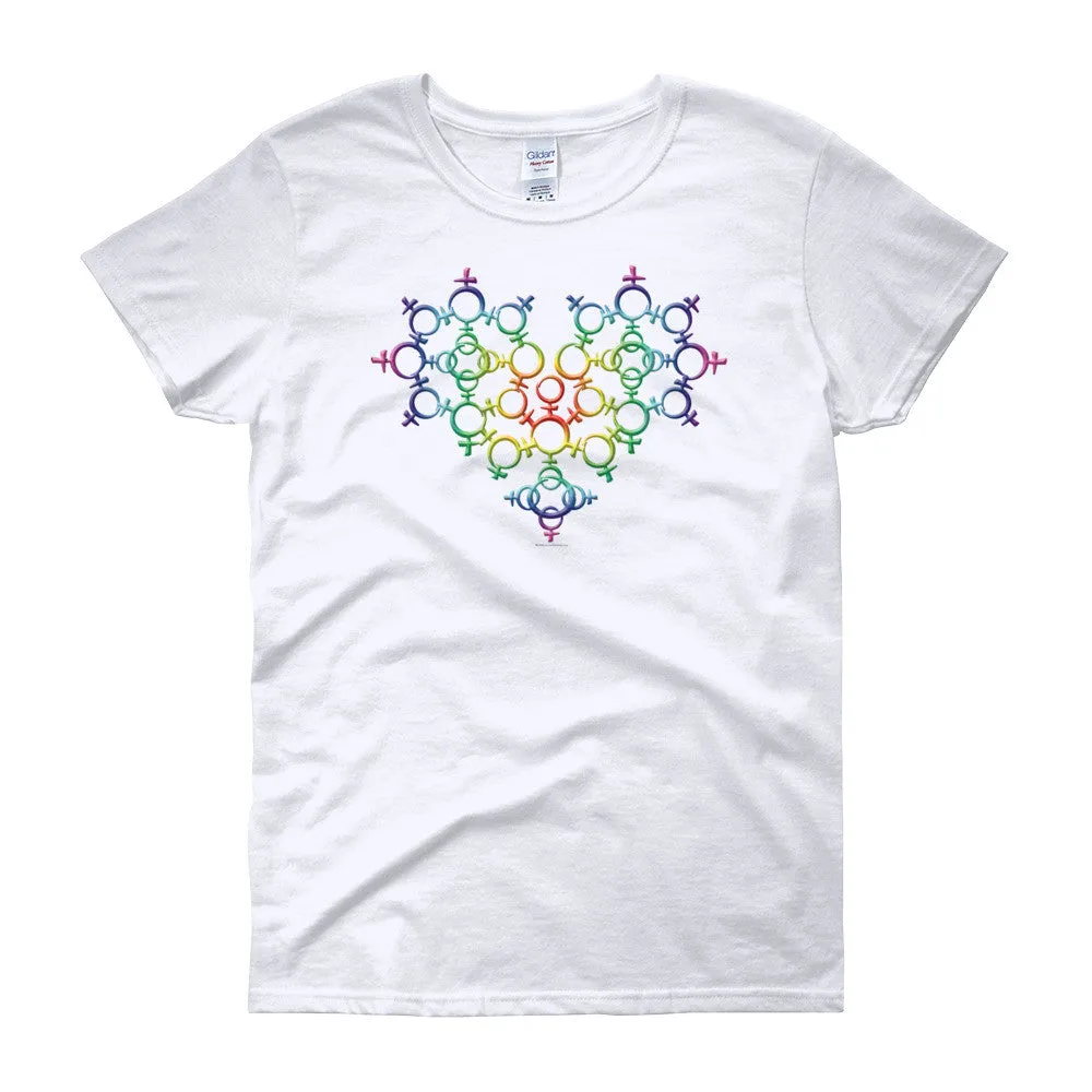 Rainbow Venus Heart Pride Fitted T-shirt