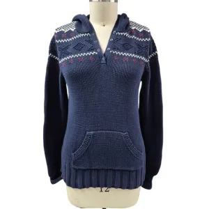 Ralph Lauren Polo Jeans Co. Black Label Cotton Sweater Hoodie 90s Y2k Sz L