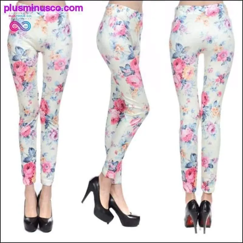 Red Roses Print Seamless Slim Leggings