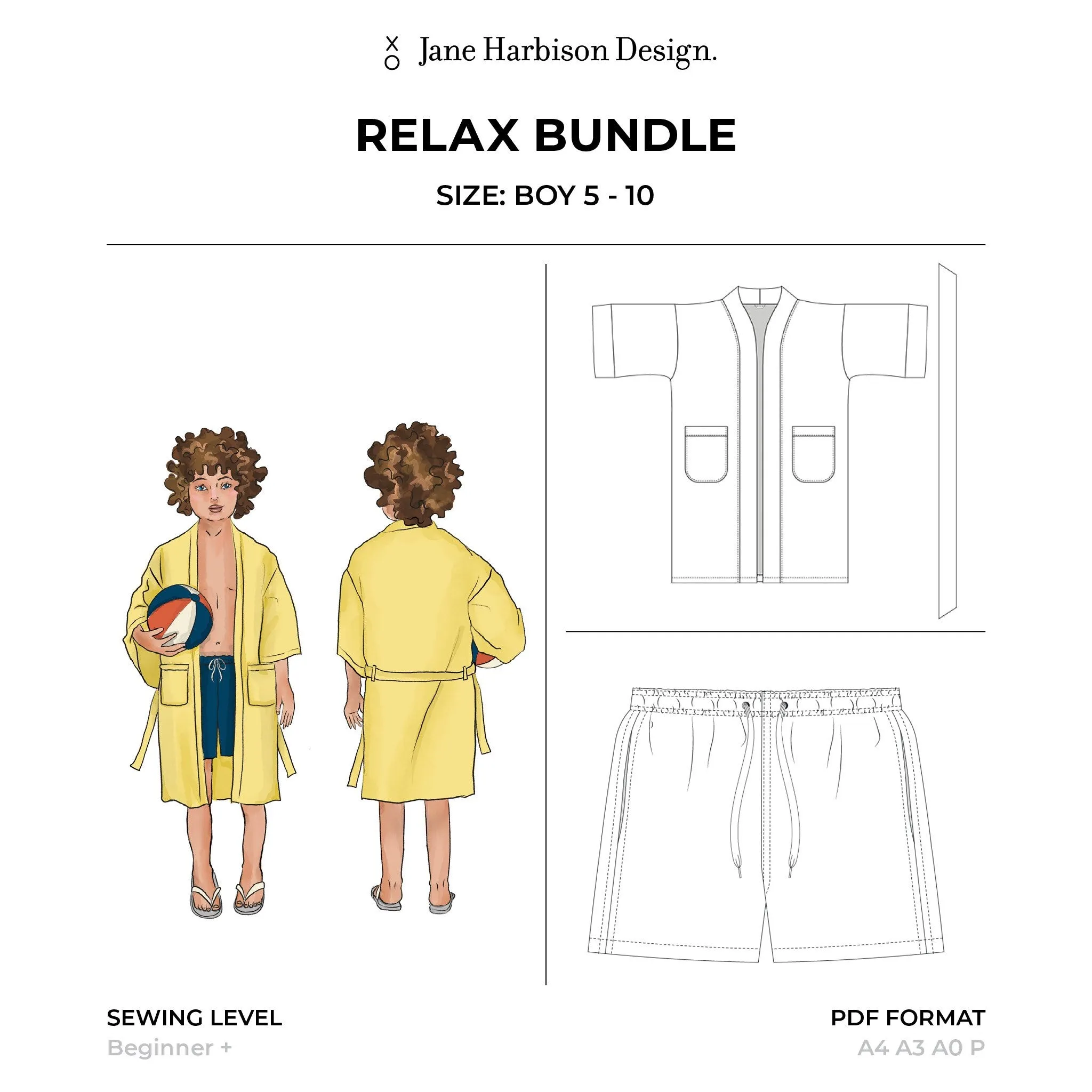 Relax Robe   Short Pattern Bundle - Boy 5-10