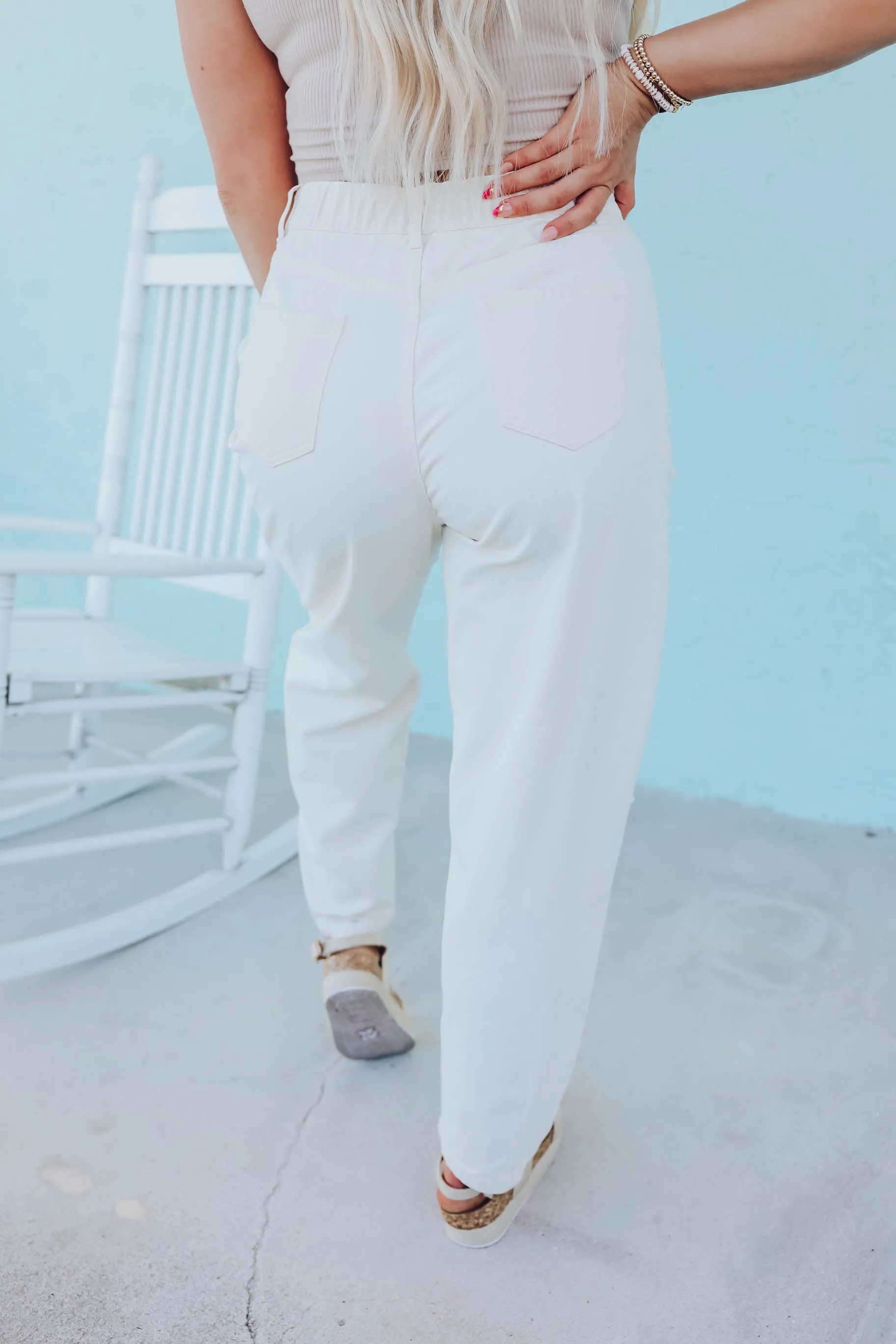 Retro 90's Mom Jeans - Cream