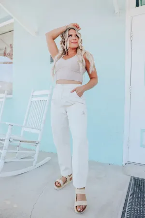 Retro 90's Mom Jeans - Cream