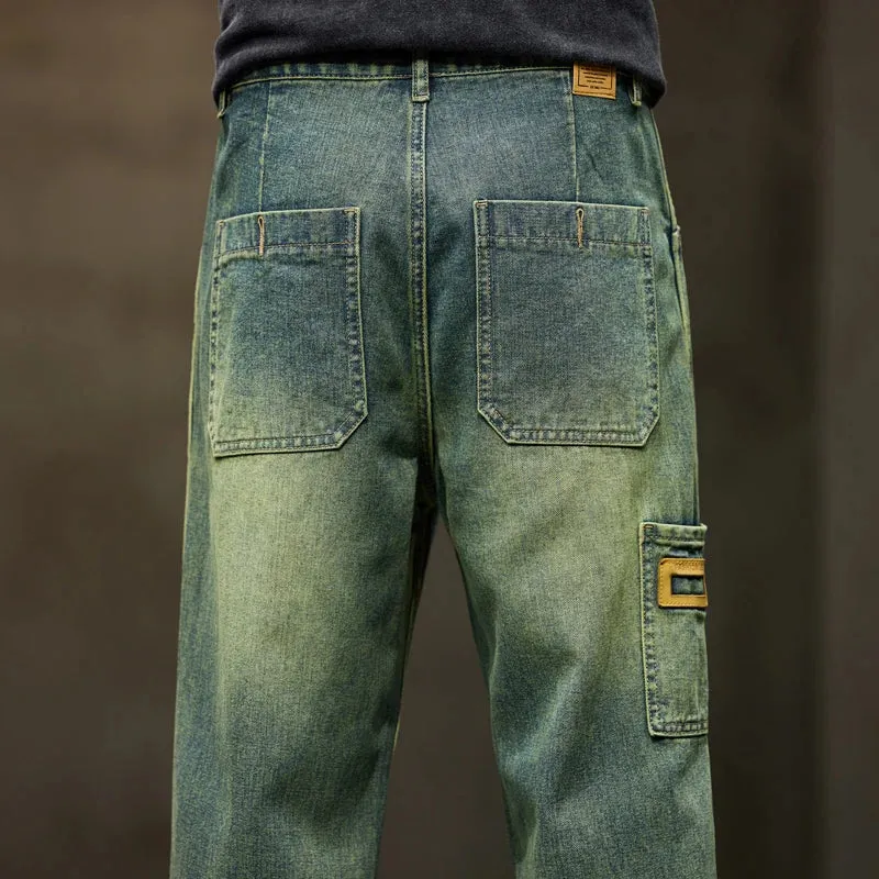 Retro Blue Denim Baggy Jeans für Männer: Streetwear Fashion