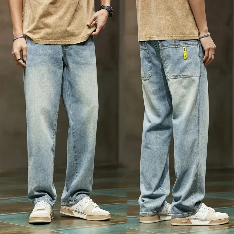 Retro Blue Denim Baggy Jeans für Männer: Streetwear Fashion