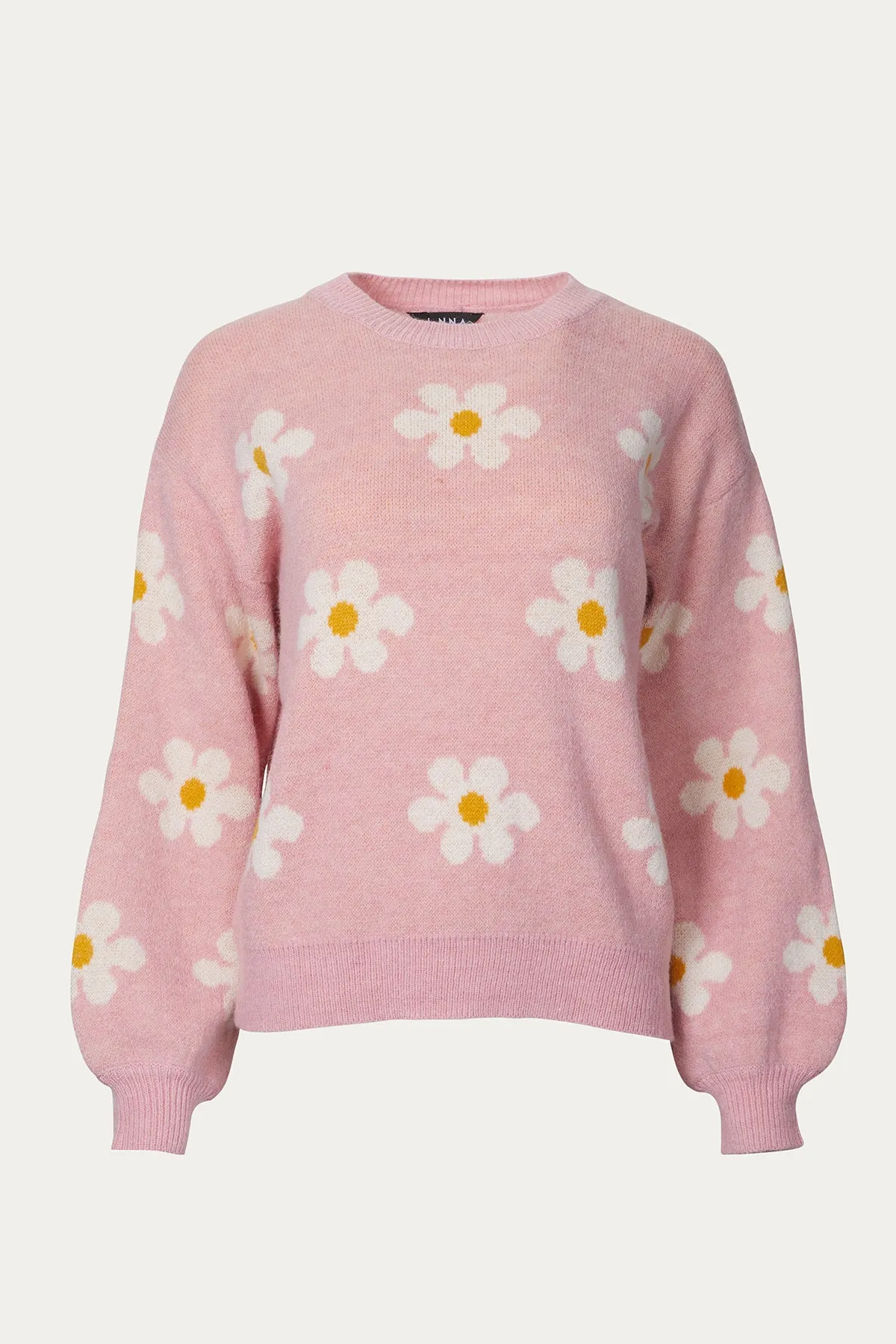 RETRO FLORAL INTARSIA-KNIT SWEATER