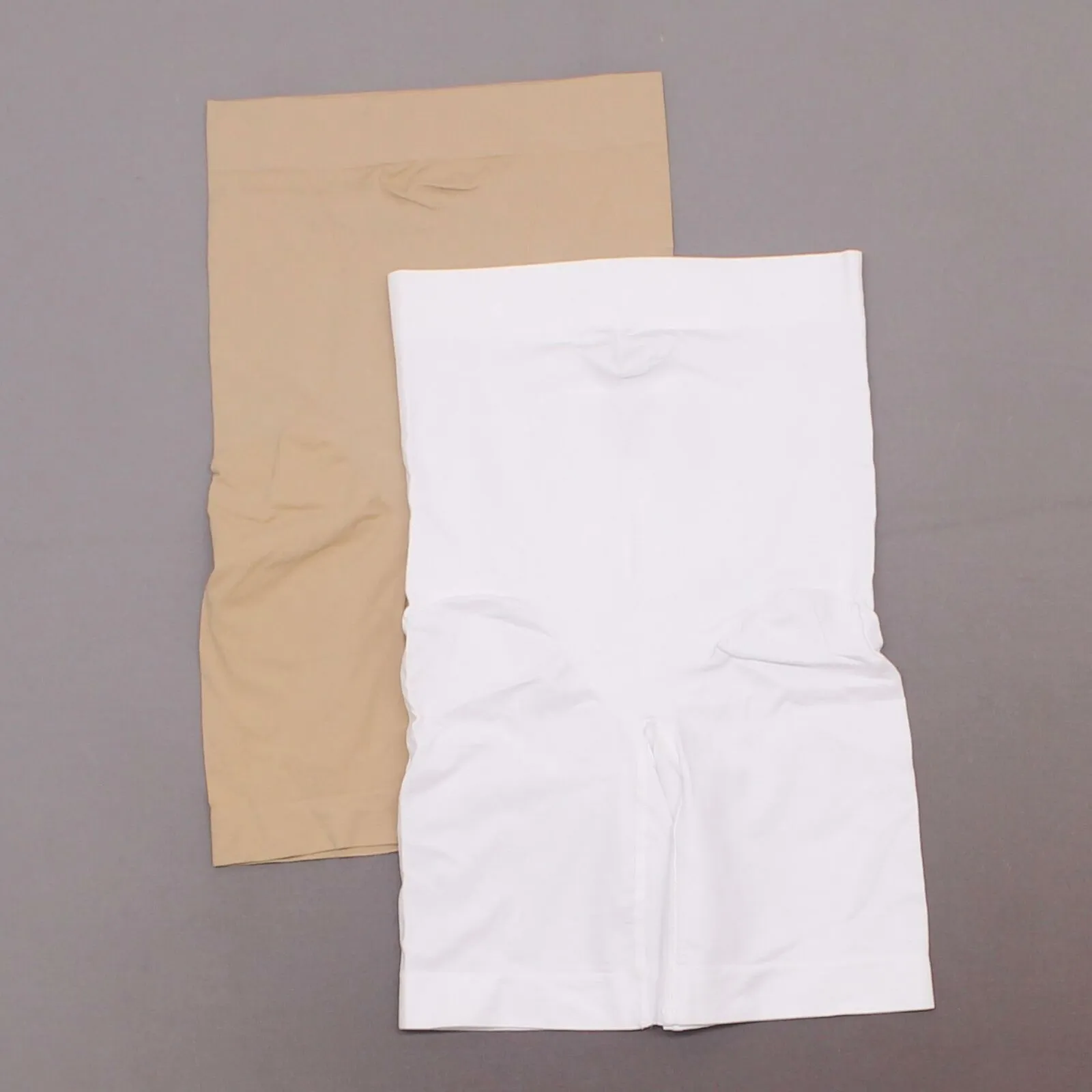 Rhonda Shear 2 Pack Medium Support Longline Shaping Shorts White/Nude Large