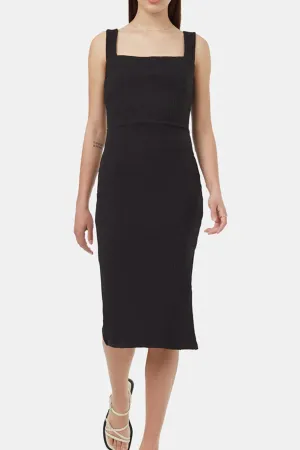 Rib Square Neck Dress