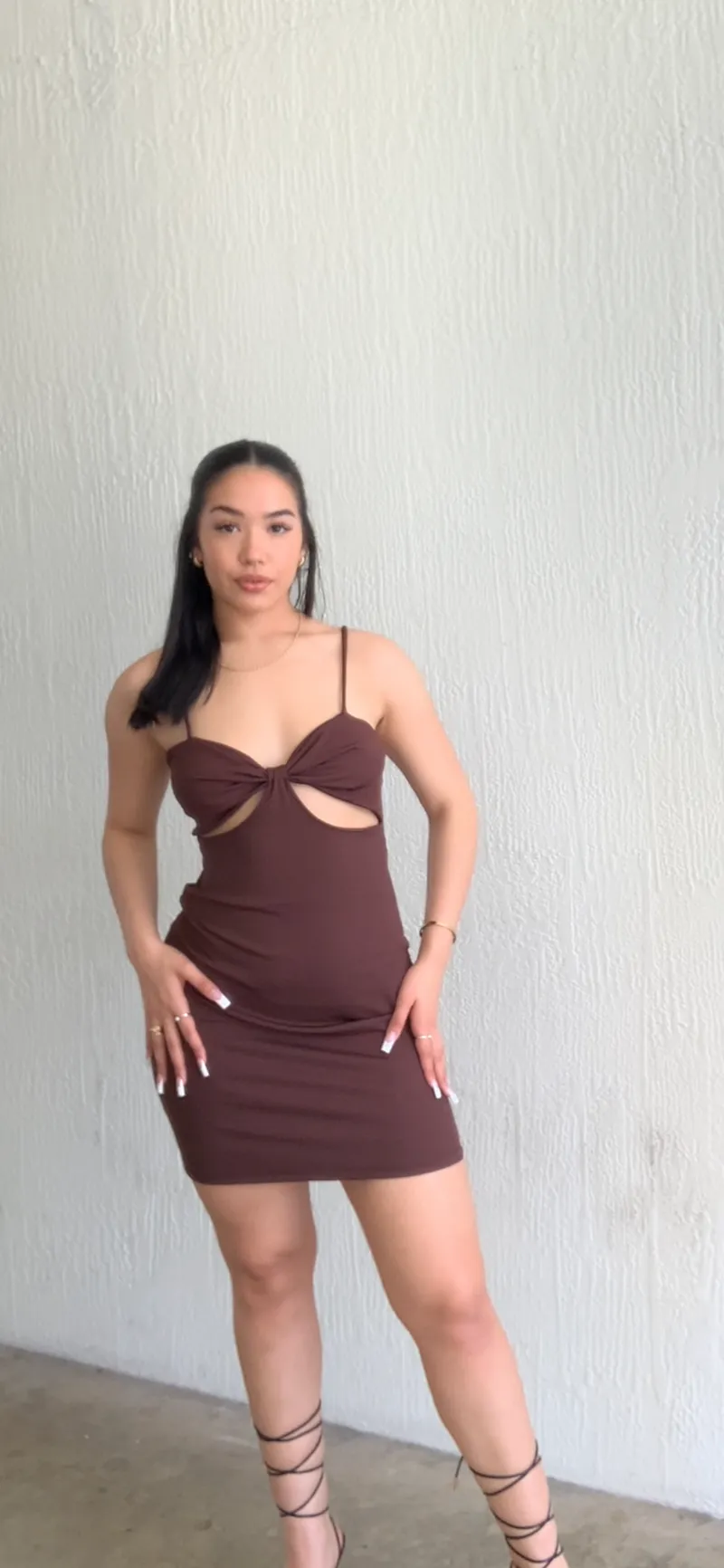 RIBBED BODYCON CUT OUT MINI DRESS