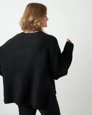 ribbed crewneck - black