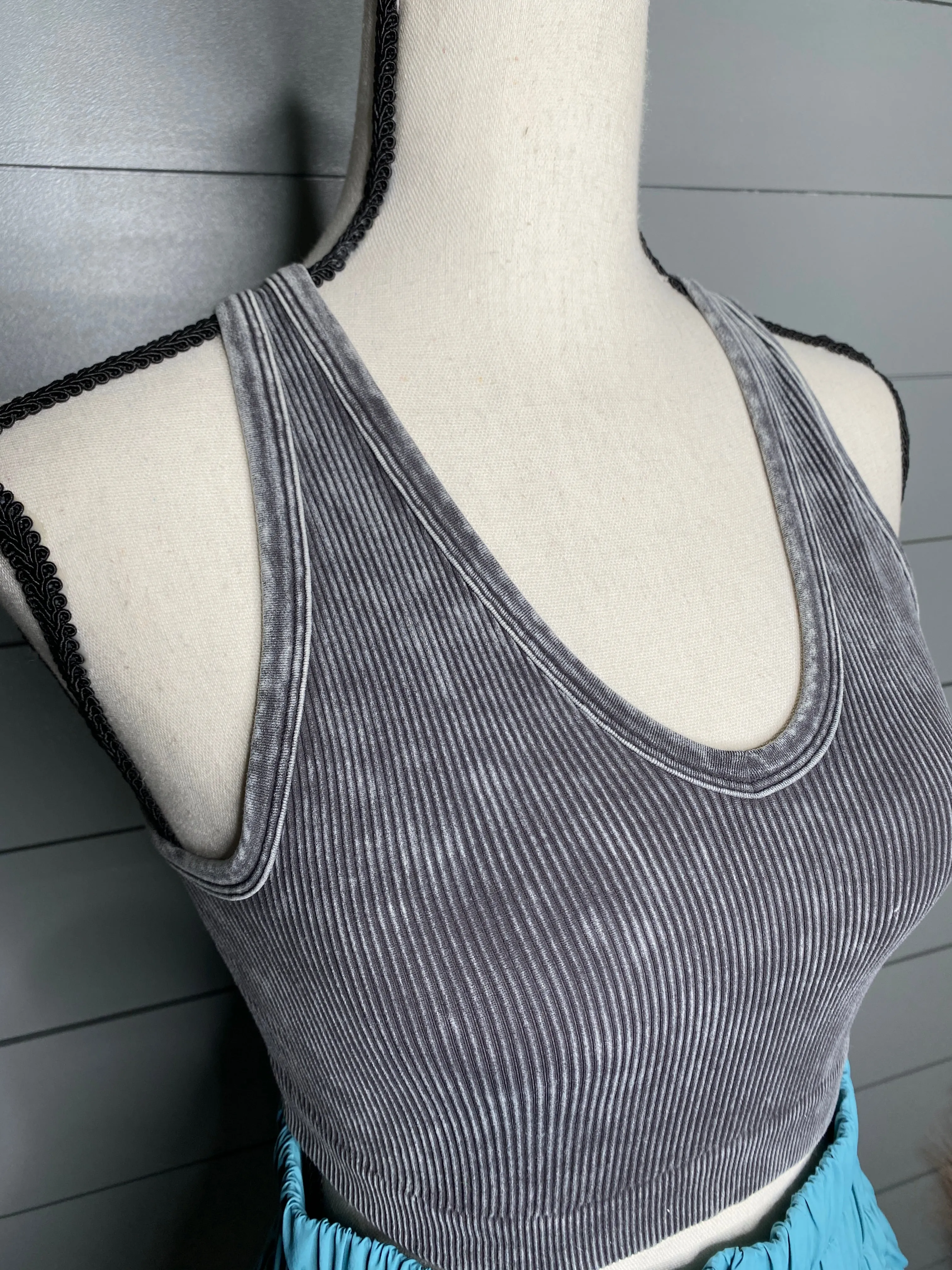 Ribbed Cropped Bralette Tank
