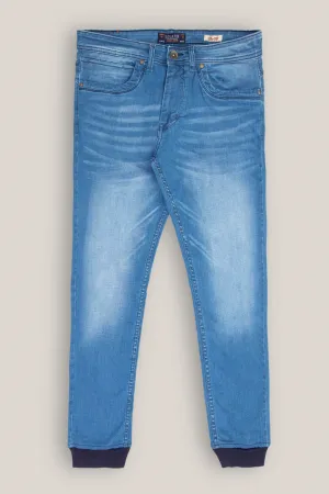 Ribbed Hem Jeans