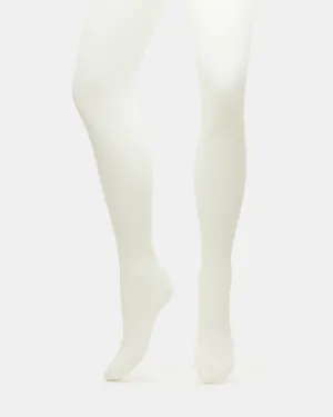 RIBBED KNIT TIGHTS OFF-WHITE