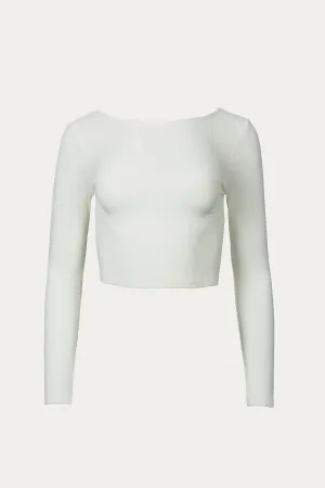 RIBBED OPEN-BACK STRETCH-MODAL TOP