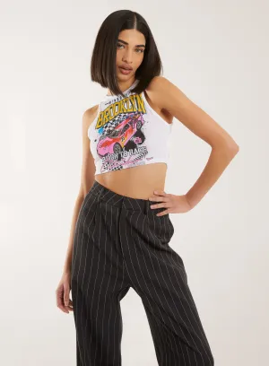 Ribbed Printed Motor Vest