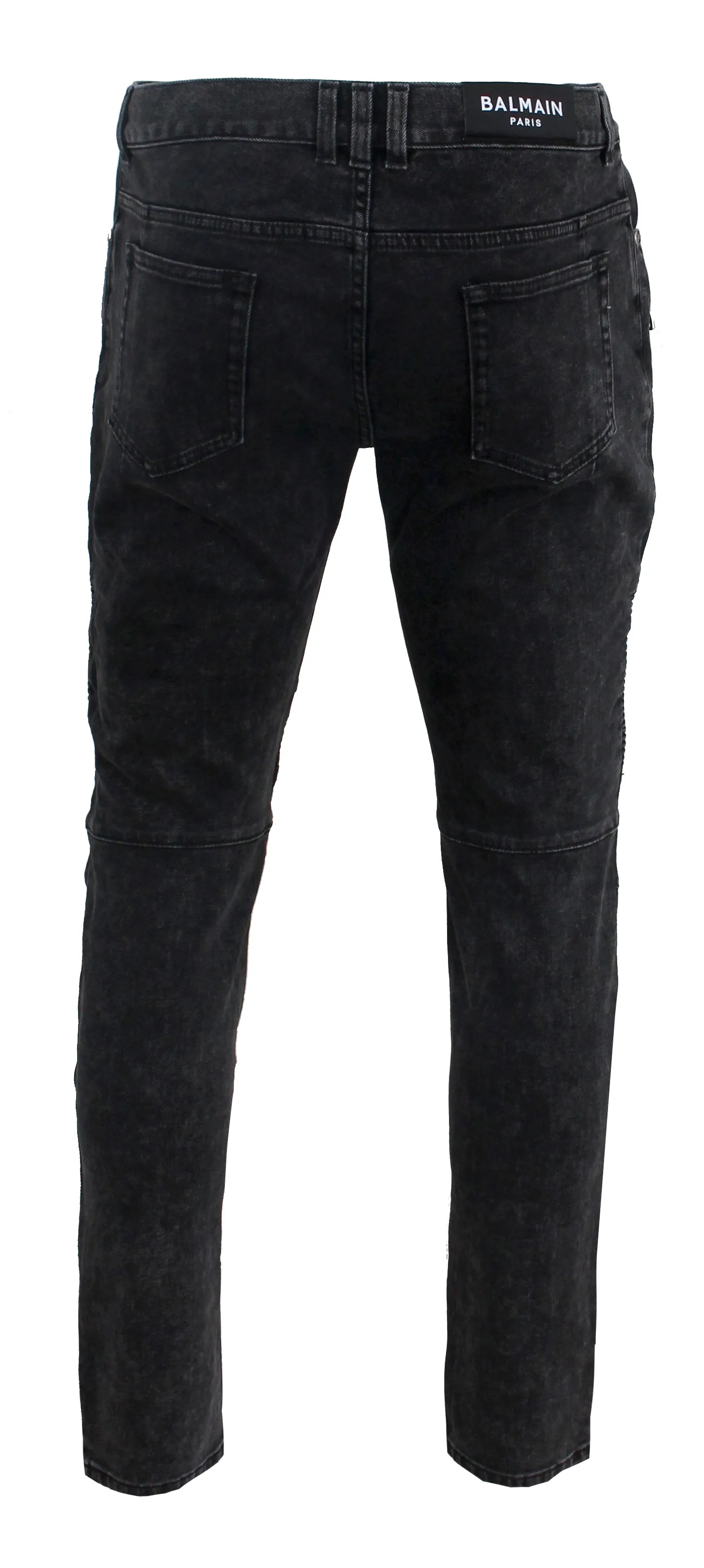 Ribbed Slim Jeans Black Bleached