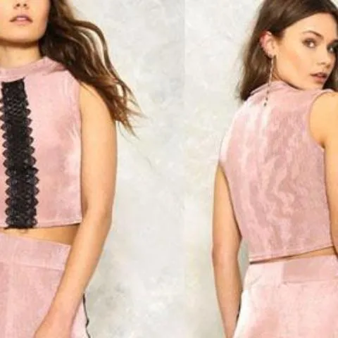 Ribbed Turtleneck Cropped Matching Set