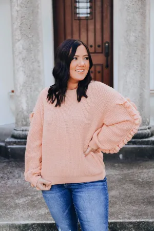 Ribbon Sleeve Knit Sweater