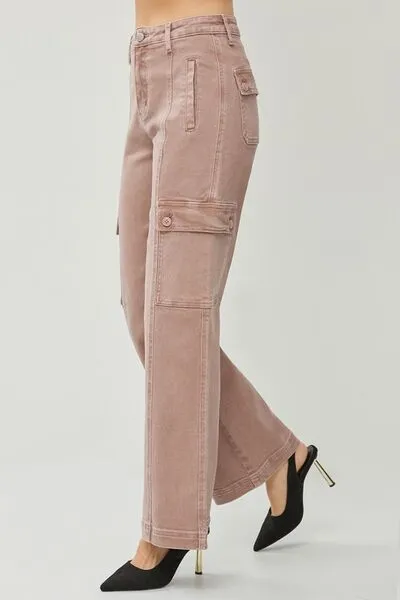 RISEN Full Size High Rise Wide Leg Cargo Jeans ONLINE EXCLUSIVE