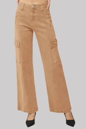 RISEN Full Size High Rise Wide Leg Cargo Jeans ONLINE EXCLUSIVE