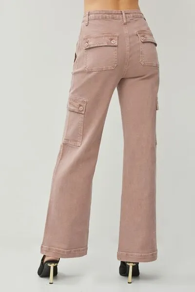RISEN Full Size High Rise Wide Leg Cargo Jeans ONLINE EXCLUSIVE
