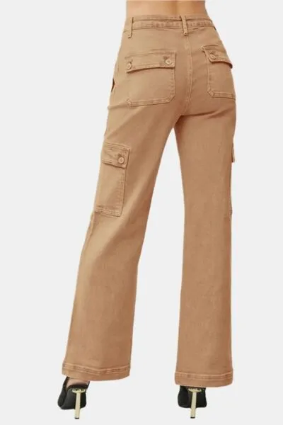 RISEN Full Size High Rise Wide Leg Cargo Jeans ONLINE EXCLUSIVE