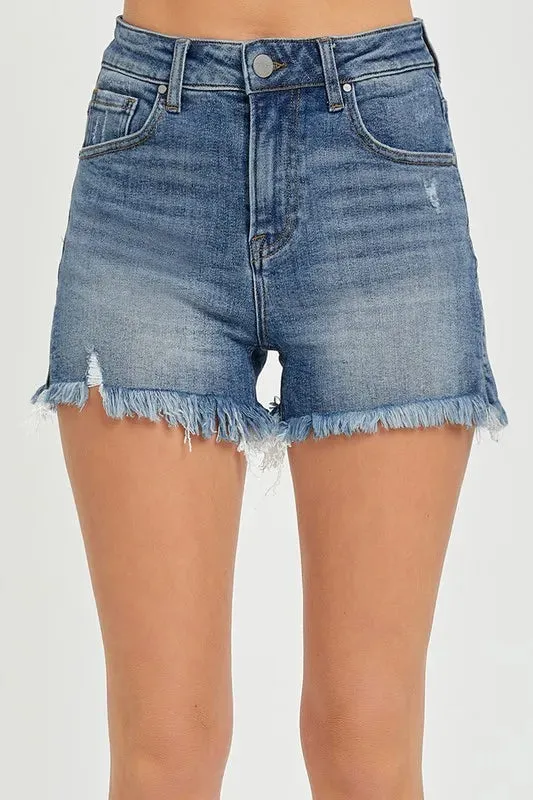 RISEN High Noon Side-Slit Denim Shorts