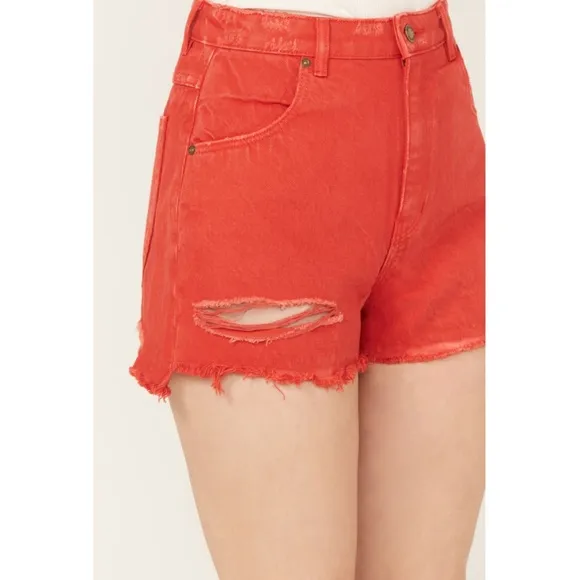 ROLLA'S Layla High Rise Denim Dusters Shorts in Red