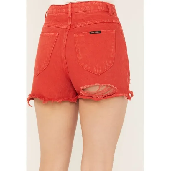 ROLLA'S Layla High Rise Denim Dusters Shorts in Red