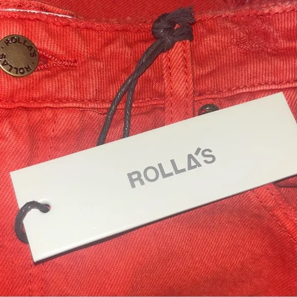 ROLLA'S Layla High Rise Denim Dusters Shorts in Red