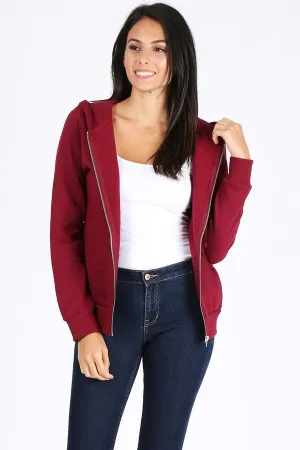 Rosio zip hoodie BURGUNDY