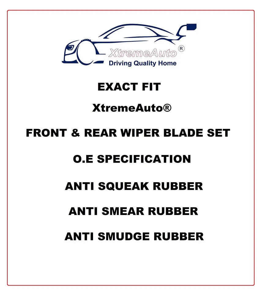 Rover Mg-Zt-T Estate 2001-2005 Xtremeauto® Front/Rear Window Windscreen Replacement Wiper Blades