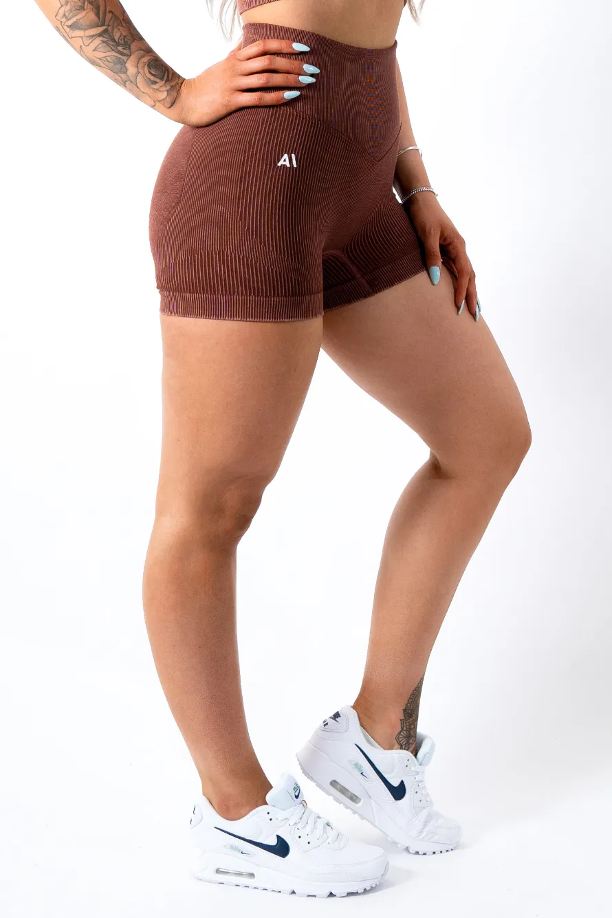 Ruby Rib Scrunchbum Shorts Brown