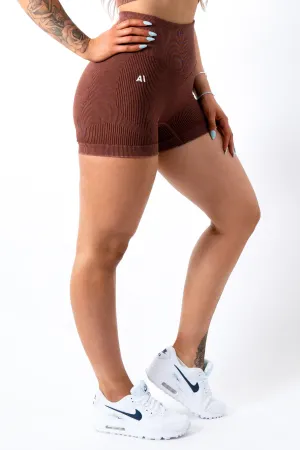 Ruby Rib Scrunchbum Shorts Brown