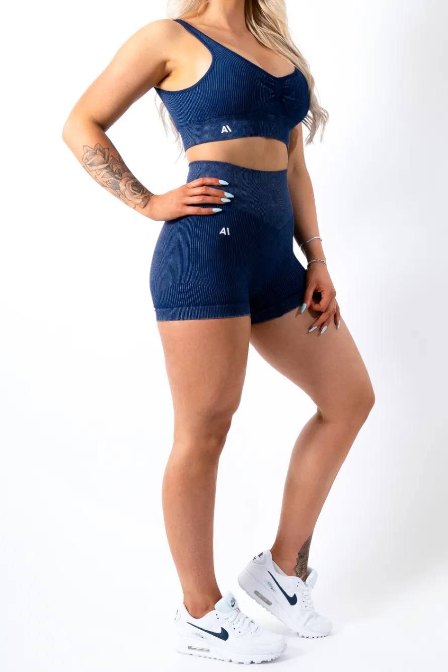 Ruby Rib Scrunchbum Shorts Navy