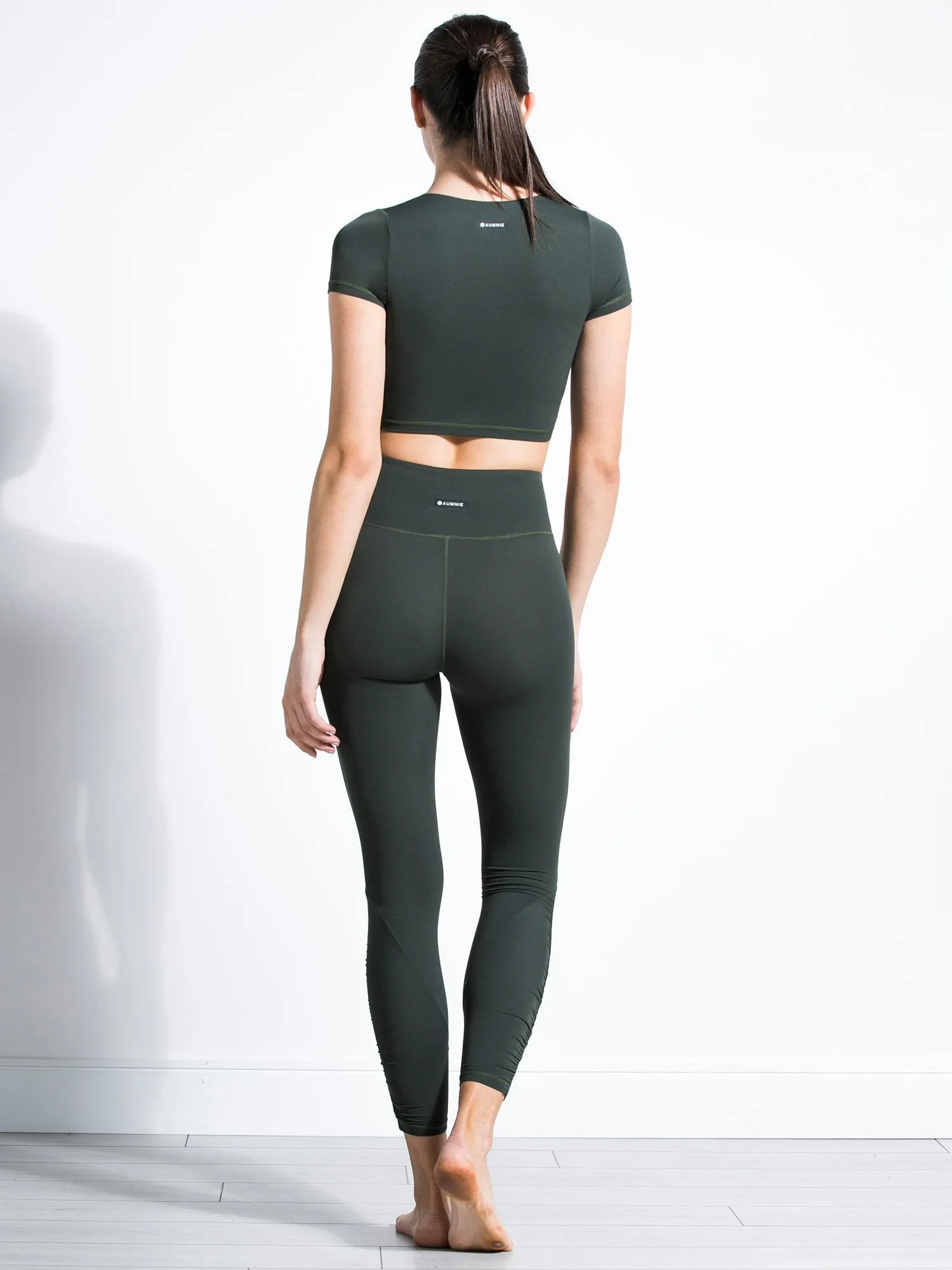RUCHED NUDE PANTS, DEEP FOREST