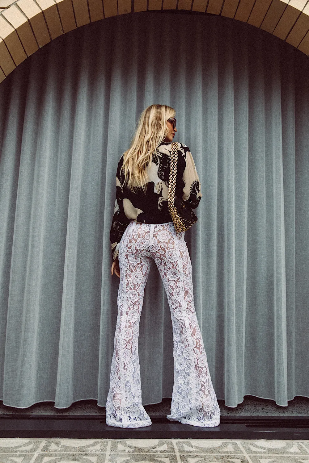 Runaway Horses Silk Crepe Oversized Shirt - Black