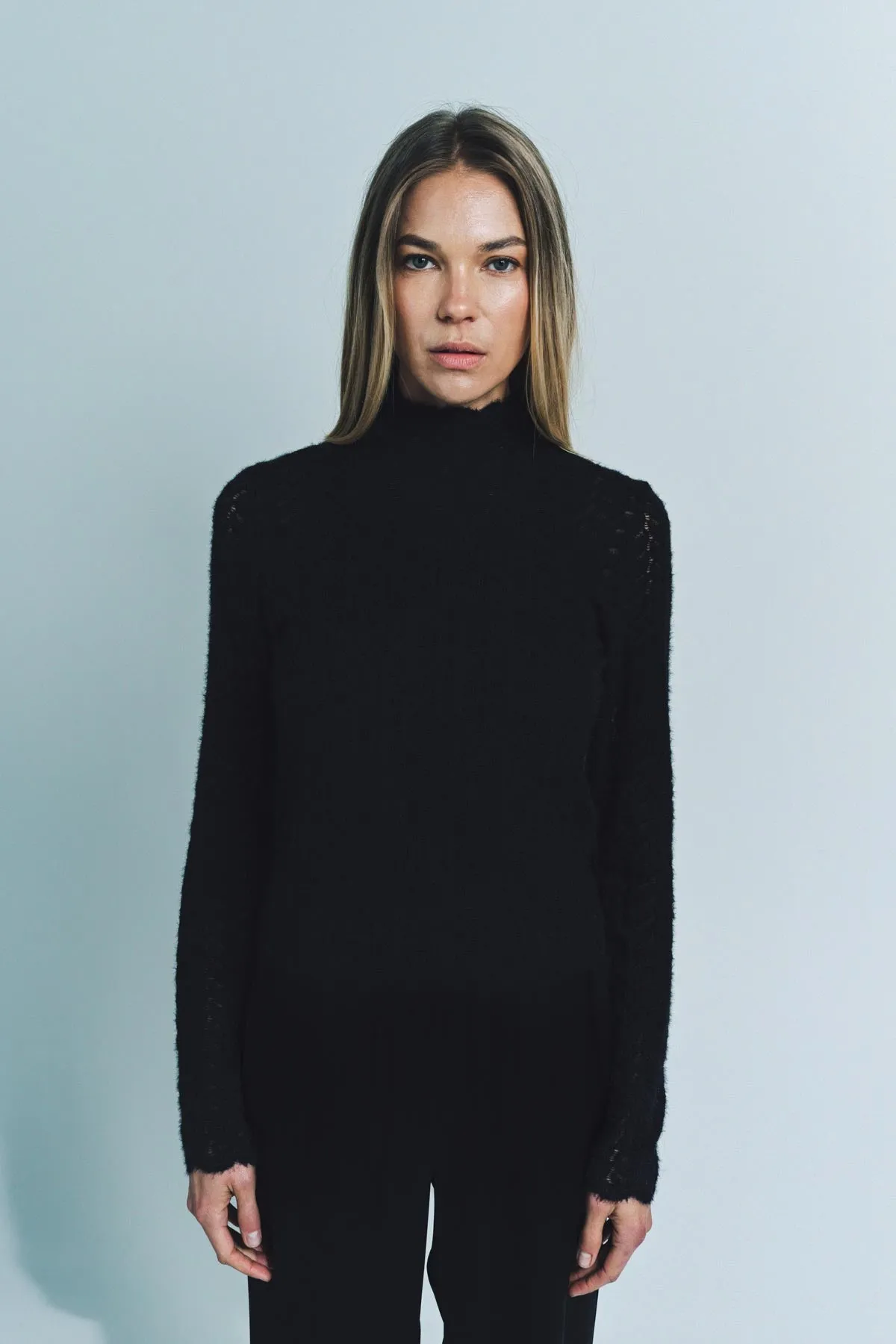 SABLYN | HAILEY B CROPPED MOCK NECK LONG SLEEVE TOP