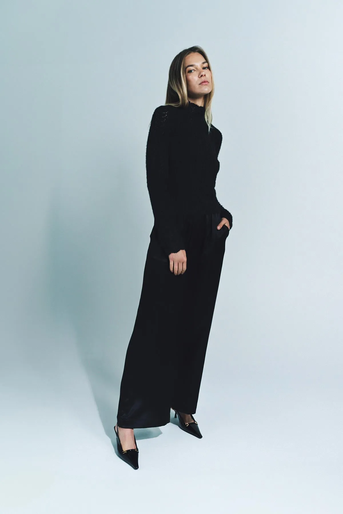 SABLYN | HAILEY B CROPPED MOCK NECK LONG SLEEVE TOP